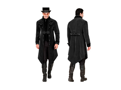 Strój gotycki z czarnego aksamitu