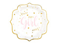 Talerzyki papierowe Baby Girl - 21 cm - 10 szt.