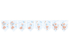 Baner flagi błękitne Misie z balonikami - 5 m - 1 szt.