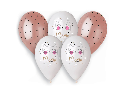 Balony lateksowe Meow Kotek - 33 cm - 5 szt.