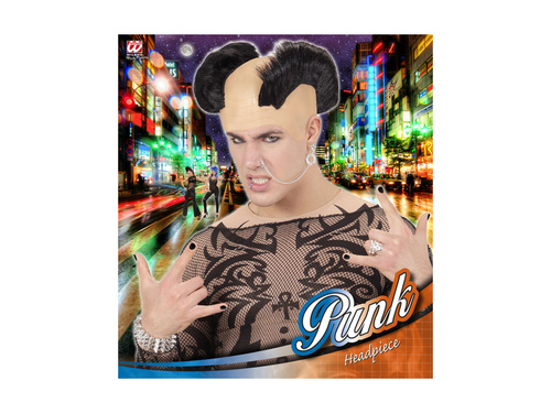 Czarny irokez punkowy (podwójny irokez)