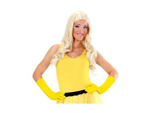 Neonowo żółte długie rękawiczki 40 cm