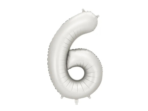 Balon foliowy srebrna cyfra 6 - 86 cm - 1 szt.