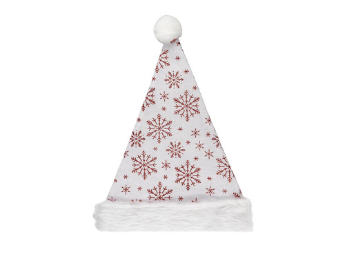Czapka Mikołaja ze śnieżynkami - 1 szt.
