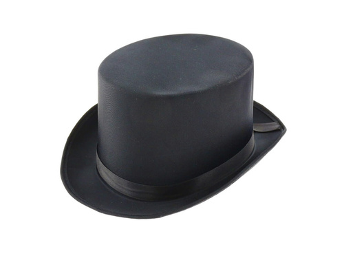Kapelusz Cylinder czarny aksamitny - 1 szt.