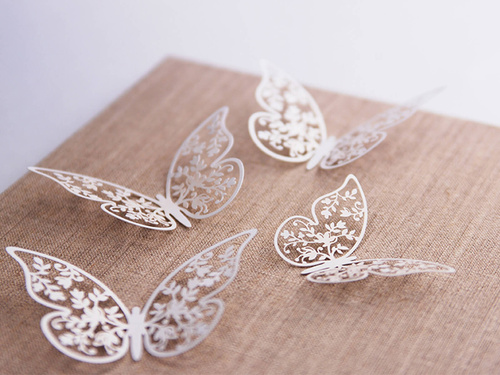 Dekoracja papierowa Motylki duże - 8 x 5 cm - 10 szt.