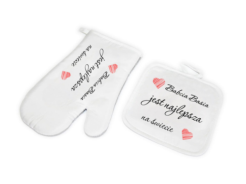Zestaw kuchenny personalizowany Rękawica i Łapka na dzień babci