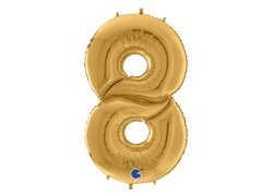 Balon foliowy cyfra 8 złota - 163 cm - 1 szt.