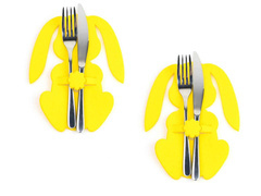 Etui na sztućce ze sztywnego filcu - Zajączek Wielkanocny - 2 szt.