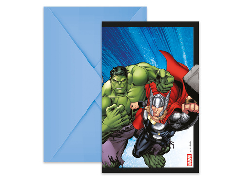 Zaproszenia urodzinowe Avengers - 6 szt.