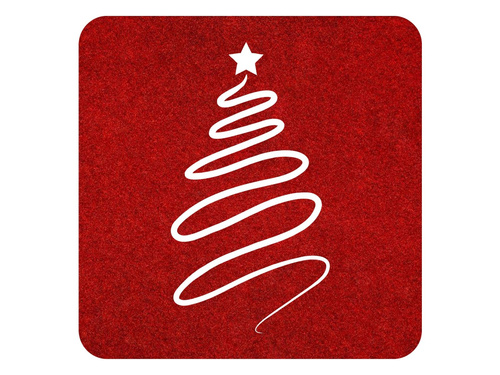 Podstawka kwadratowa pod kubek - Choinka - 10 cm - 4 szt.