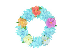 Wianek hawajski na głowę niebieski - 1 szt.