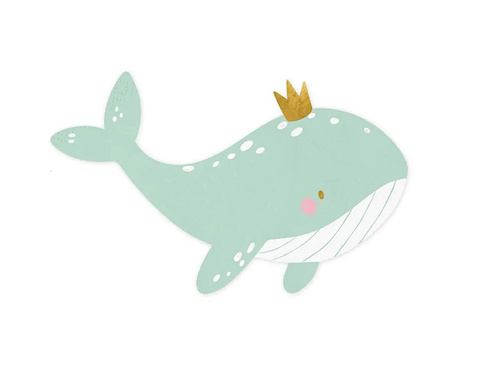 Serwetki urodzinowe Wieloryb - 16 x 10 cm - 20 szt.