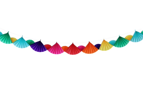 Girlanda papierowa Rozetki kolorowe - 300 cm - 1 szt.
