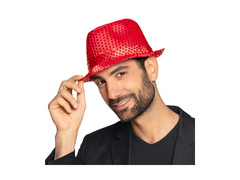 Kapelusz Popstar cekiny czerwony