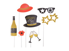 Foto rekwizyty na Sylwestra - 10 szt.