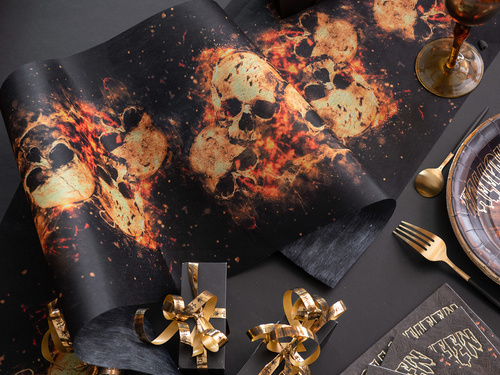 Bieżnik halloweenowy Czaszki - 30 cm x 5 m - 1 szt.