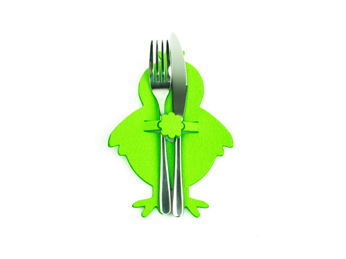 Etui na sztućce z miękkiego filcu - Kurczaczek Wielkanocny - 2 szt.