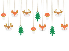 Zawieszki do prezentów Las - 12 szt.