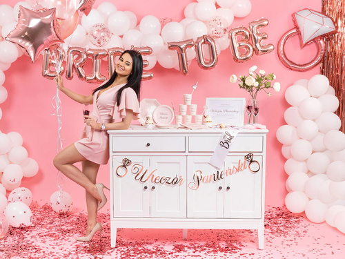 Balon foliowy Pierścionek różowe złoto - 80 x 67 cm - 1 szt.