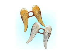Metaliczne anielskie skrzydła złote i srebrne 65×69 cm - mix