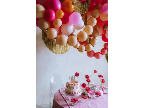 Balony z łącznikiem pastelowe jasnoróżowe - 33 cm - 20 szt.