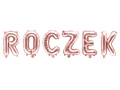 Zestaw balonów foliowych "Roczek" różowe złoto - 35 cm