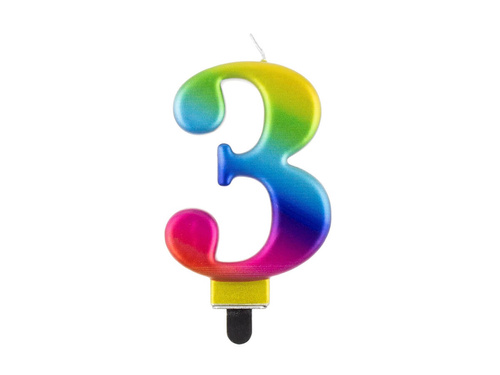 Świeczka cyferka galaxy - 3 - trzy