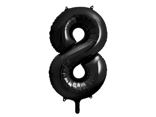 Balony foliowe cyfra 18 czarne - 86 cm - 2 szt.
