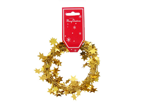 Łańcuch z gwiazdkami złoty - 270 cm - 1 szt.