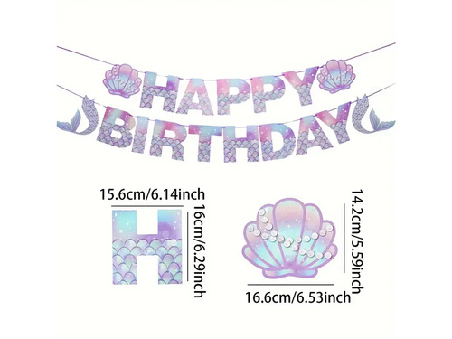 Baner Happy Birthday Syrenka - 500 cm - 1 szt.