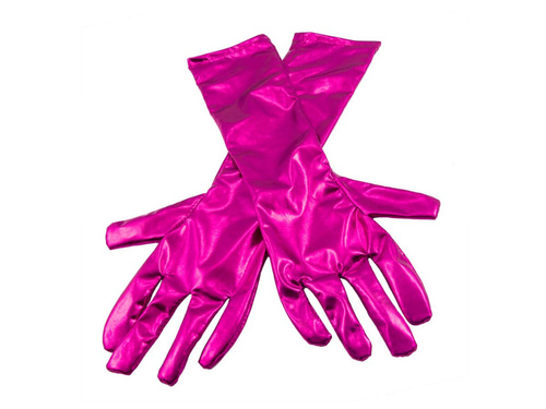 Rękawiczki karnawałowe różowe - 40 cm.