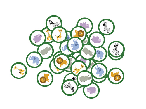 Konfetti urodzinowe Safari - 36 szt.