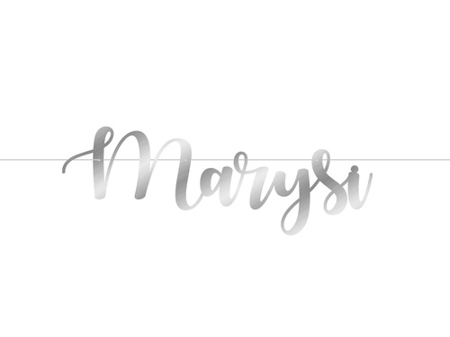 Baner srebrny Komunia Święta + imię