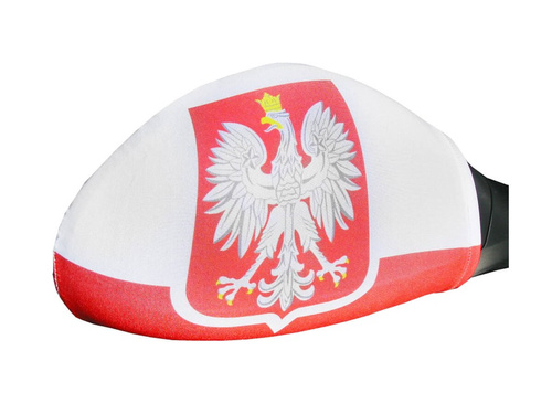 Flagi Polski z godłem na lusterko - 2 szt.