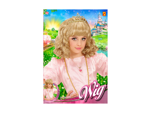 Blond peruka księżniczki z tiarą