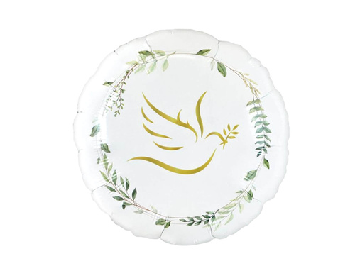 Balon foliowy Gołąbek z listkami - 46 cm - 1 szt.