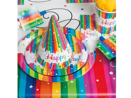 Obrus urodzinowy Rainbow Happy Birthday - 137 x 213 cm - 1 szt.