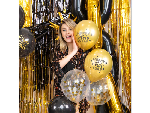 Balony lateksowe Happy New Year - 30 cm - 6 szt.