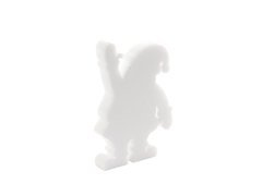 Dekoracja stojąca Św. Mikołaj z pleksi biała - 9 cm
