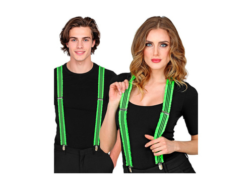 Neonowe zielone falbaniaste szelki