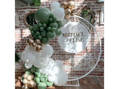 Zestaw balonów do girlandy balonowej zielono-złoty - 139 szt.