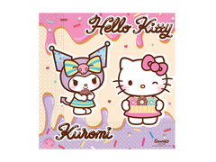 Serwetki urodzinowe Hello Kitty & Kuromi - 33 cm - 20 szt.