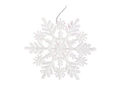 Zawieszki Śnieżynki białe - 10 cm - 6 szt.