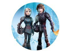 Dekoracyjny opłatek tortowy Jak wytresować smoka 3 - 20 cm