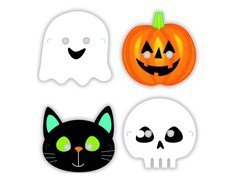 Maski papierowe na Halloween - 8 szt.