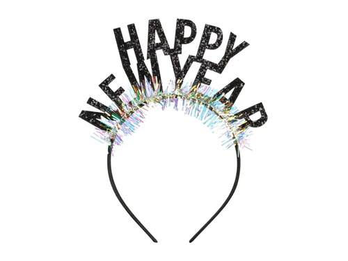 Opaska Happy New Year czarna - 1 szt.