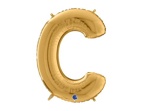 Balon foliowy złota litera C - 66 cm - 1 szt.
