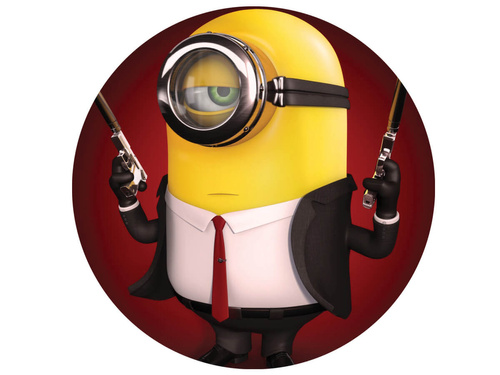 Dekoracyjny opłatek tortowy Minionki - 20 cm