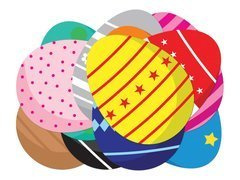 Dekoracja papierowa jajka, pisanki ze wzorkami - 12 szt